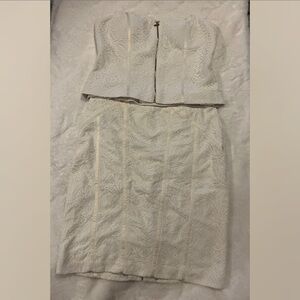 Cache Beige Lace Skirt Set